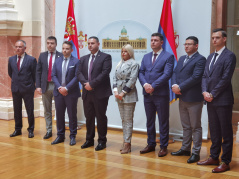 14 May 2021 National Assembly Deputy Speaker Stefan Krkobabic with a delegation of the Assembly of the City of Bijeljina